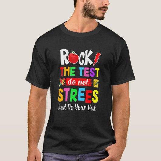 テスト先生テスト日テスト日Teache Tシャツ (正面)