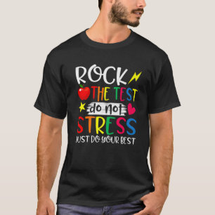 テスト先生テスト日Tをロックおもしろいする Tシャツ