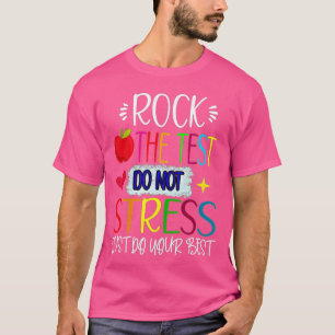 テスト先生テスト日Tをロックおもしろいする Tシャツ