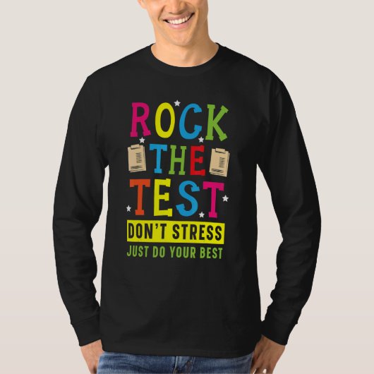 テスト先生試験日のテストを中止する Tシャツ (正面)