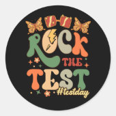 テスト実施日のやる気を起こさせる先生#Te ラウンドシール (正面)