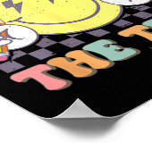 テスト実施日レトロやる気を起こさせる先生St ポスター (角)