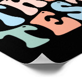 テスト実施日レトロやる気を起こさせる先生St ポスター (角)