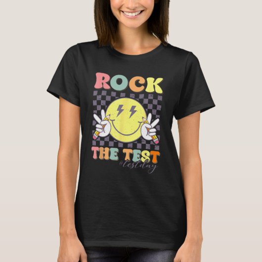テスト実施日レトロやる気を起こさせる先生St Tシャツ (正面)