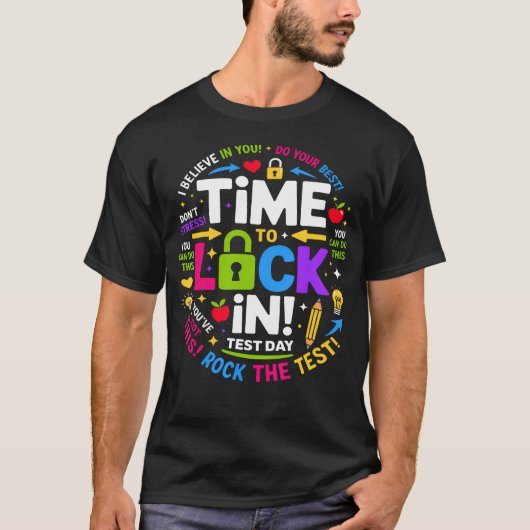 テスト当日のやる気アップ教師のためのテスト日グッズ Tシャツ (正面)