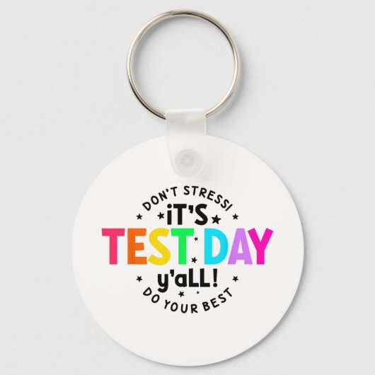 テスト日おもしろいすべてのテスト日先生学生 キーホルダー (正面)