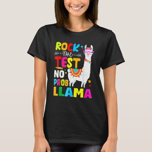 テスト日はテストの教えNo Prob Llama Tシャツ (正面)