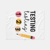 テスト日テストテスト1 2 3先生テスト日 フリースブランケット (正面(横))