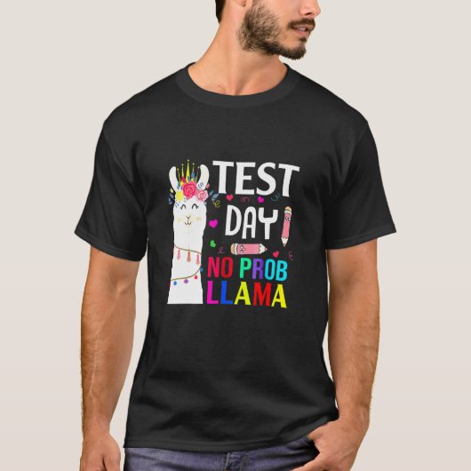 テスト日テスト日No Prob Llama Llama先生 Tシャツ (正面)