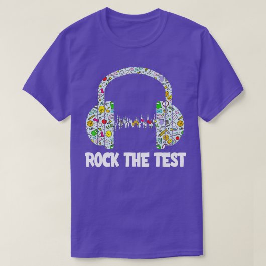 テスト日ロックテスト先生テスト日おもしろいT Tシャツ (デザイン正面)