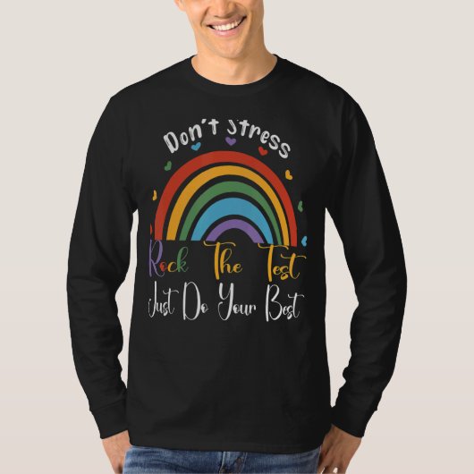 テスト日ロックテスト日レインボー先生 Tシャツ (正面)