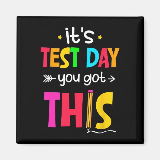 テスト日得このテスト日先生学生 マグネット (正面)