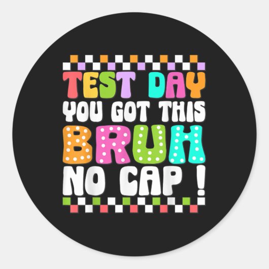 テスト日得このBruh No CapテストおもしろいDa ラウンドシール (正面)