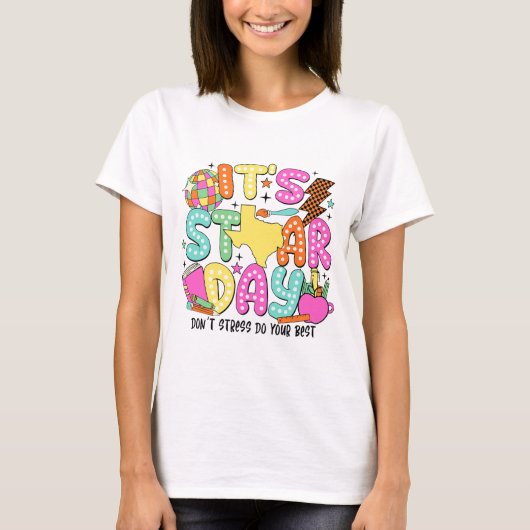 テスト日Dontストレステスト最高の先生 Tシャツ (正面)