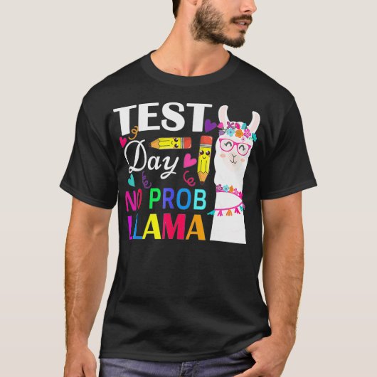 テスト日No Probラマおもしろい先生テストT-Shi Tシャツ (正面)