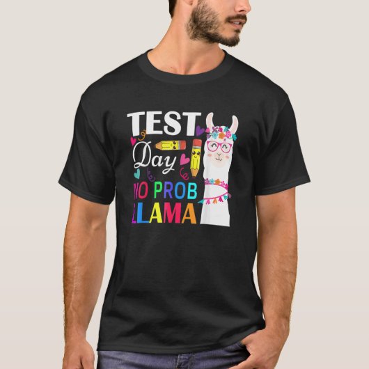 テスト日No Prob Llama先生テスト3 Tシャツ (正面)