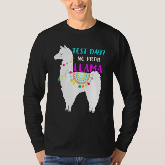 テスト日No Prob Llama先生試験テスト Tシャツ (正面)