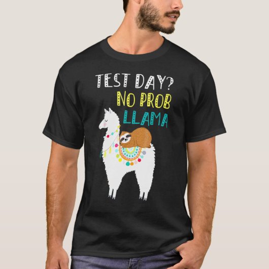 テスト日No Prob Llama先生試験テスト Tシャツ (正面)