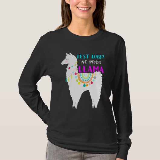 テスト日No Prob Llama先生試験テスト Tシャツ (正面)