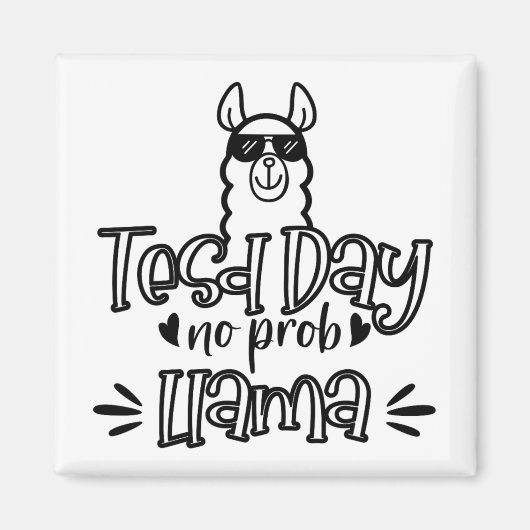 テスト日No Prob-llama Llama先生テスト日1 マグネット (正面)