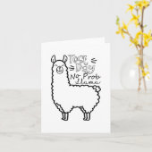 テスト日No Prob-llama Llama先生テスト日 カード (黄色い花)