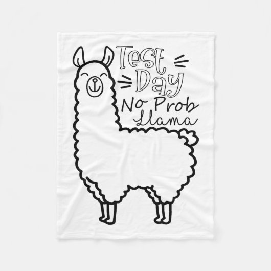 テスト日No Prob-llama Llama先生テスト日 フリースブランケット (正面)