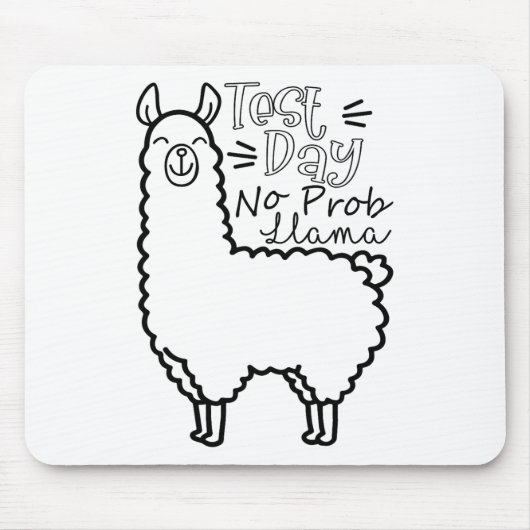 テスト日No Prob-llama Llama先生テスト日 マウスパッド (正面)