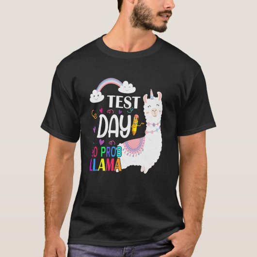 テスト日No Prob Llama Llama先生試験テスト Tシャツ (正面)