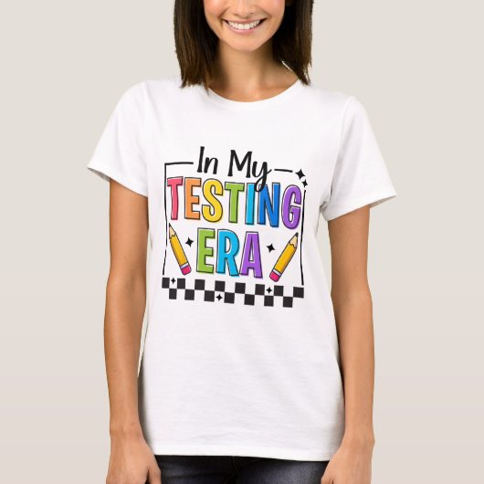 テスト期間テスト日先生おもしろいテスト日 Tシャツ (正面)