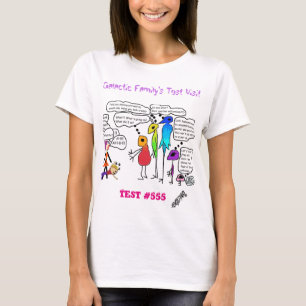 テスト訪問の漫画のTシャツをしている銀河家族 Tシャツ