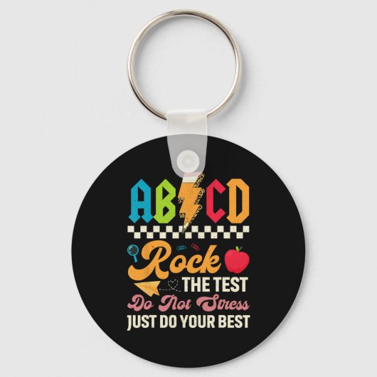 テストRock The Test Day先生学生 キーホルダー (正面)