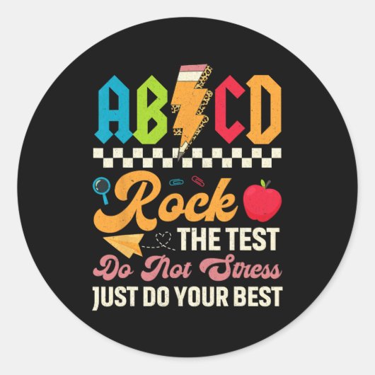 テストRock The Test Day先生学生 ラウンドシール (正面)