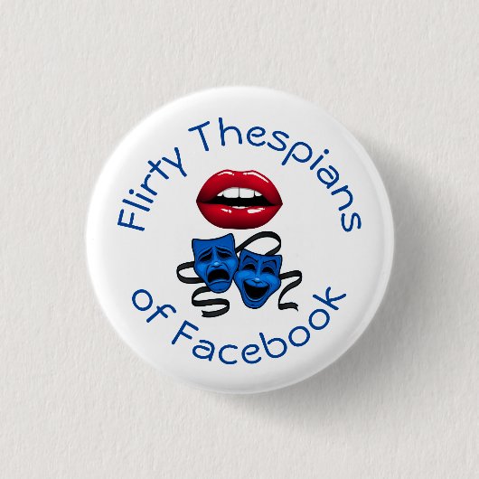 テスピ気のあるそぶりをしたア人 缶バッジ (正面)