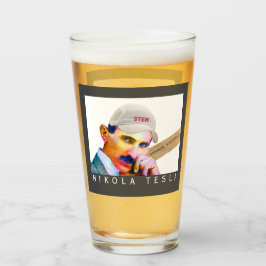 テスラおもしろいポートレートビール タンブラーグラス