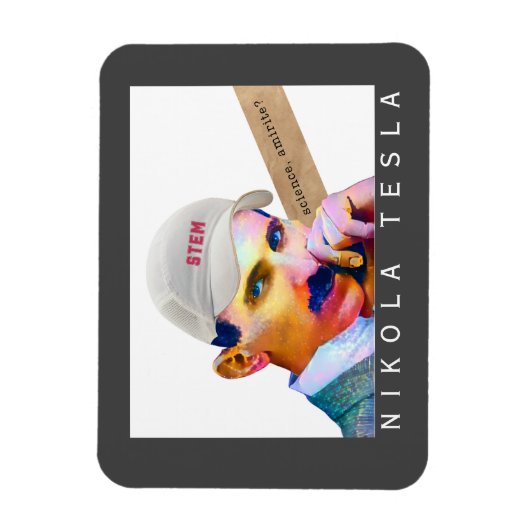 テスラおもしろいポートレート マグネット (縦)