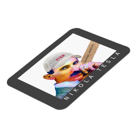 テスラおもしろいポートレート マグネット (左側)