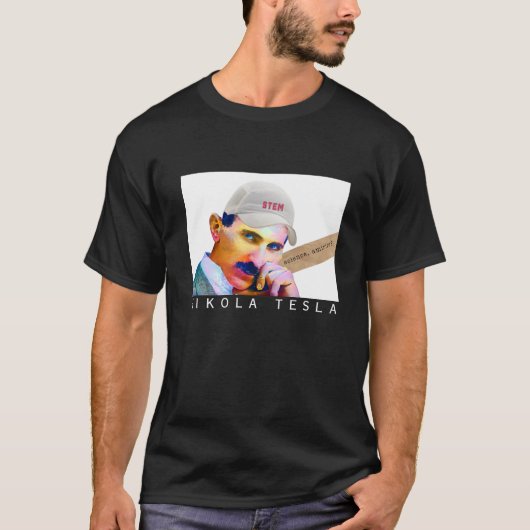 テスラおもしろいポートレート Tシャツ (正面)