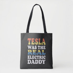 テスラは本当の電気パパ Funny EV Enthusi トートバッグ