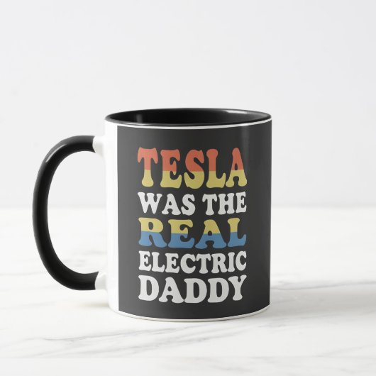 テスラは本当の電気パパ Funny EV Enthusi マグカップ (左)