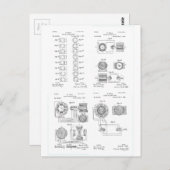 テスラエレクトロ – マグネットモーター特許US381968 p 1-4 ポストカード (正面/裏面)