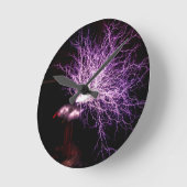 テスラコイル血しょう ラウンド壁時計 (傾斜)
