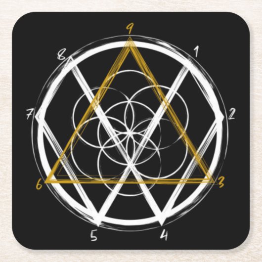 テスラコード  スクエアペーパーコースター (正面)