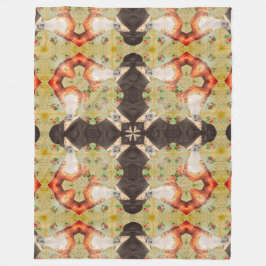 テスラサイケデリック液体マンダラキルトパターン フリースブランケット