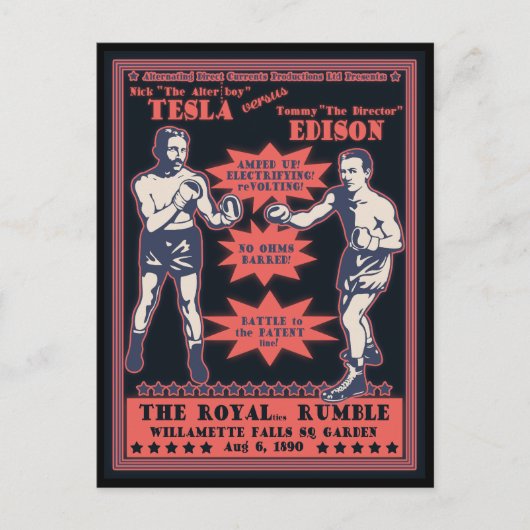 テスラ五・エジソン ポストカード (正面)