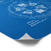 テスラ交互自動車特許 – 青写真 ポスター (角)