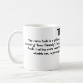 テスラ名の意味 コーヒーマグカップ (左)
