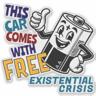 テスラ後悔バンパーカートゥーンバッテリー シール