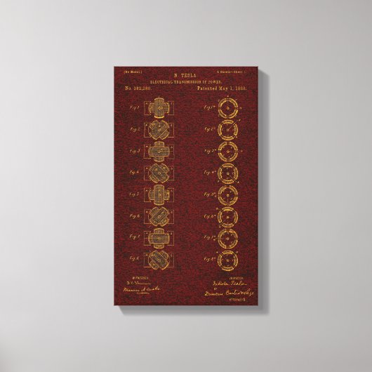 テスラ特許00382280 Sht 1 キャンバスプリント (正面)