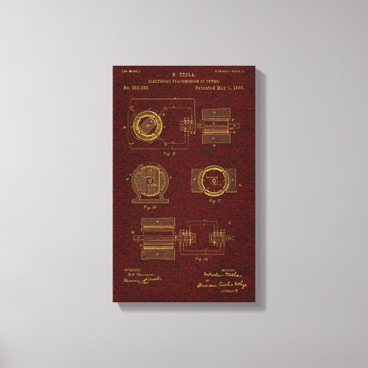 テスラ特許00382280 Sht 2 キャンバスプリント (正面)
