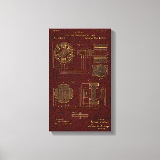 テスラ特許00382280 Sht 3 キャンバスプリント (正面)